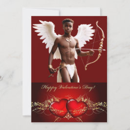 Cartão De Festividades Taça Black Cupid Twink Personalizada do Dia dos Na