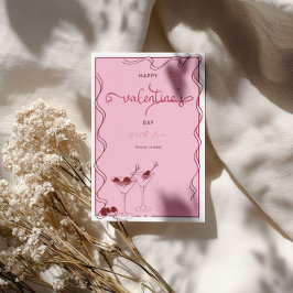 Cartão De Festividades Taças de Pink Martini – Festa do Dia dos Namorados