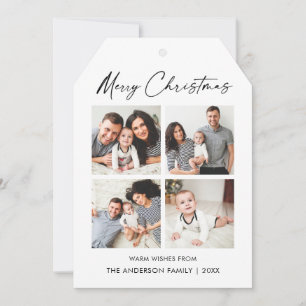 Cartão De Festividades Tag de Natal do Script de Tinta Fotográfica 4