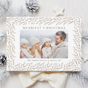 Cartão De Festividades Tan Quadro Botânico Feliz Natal Foto