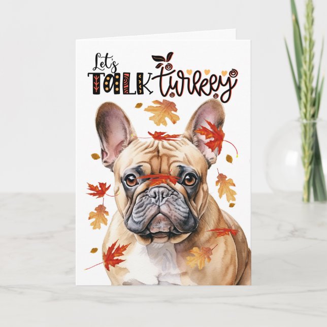 Cartão De Festividades Tan Tan French Bulldog Talk Turquia (Frente)