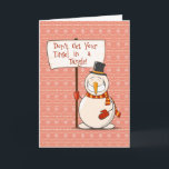 Cartão De Festividades Tangled Tinsel Snowman<br><div class="desc">O Natal pode ser tão estressante para tantos,  que mande aos seus amigos e família esta carta fofinha para se divertirem e iluminarem o seu dia!</div>