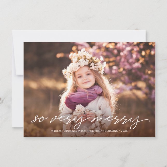 Cartão De Festividades Tão Feliz Natal - Foto Manuscrita Manuscrita (Frente)