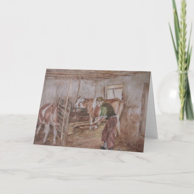 Cartão De Festividades Tarefas do celeiro (Frente)