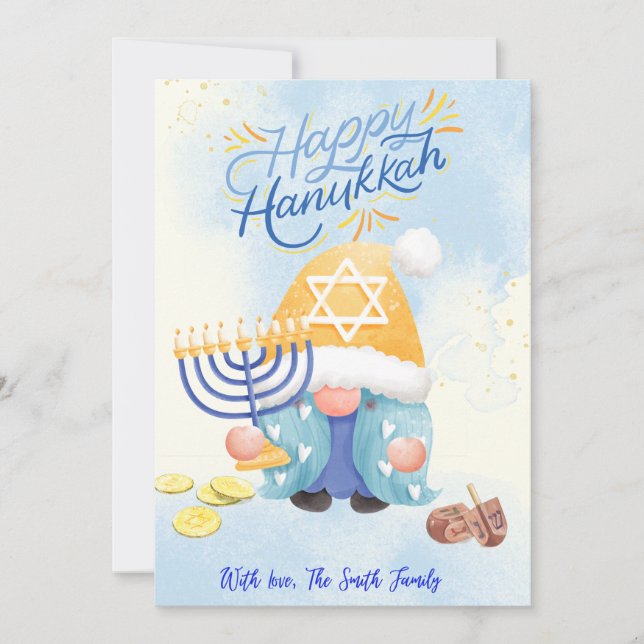 Cartão De Festividades Tarjeta de Hanukkah  (Frente)