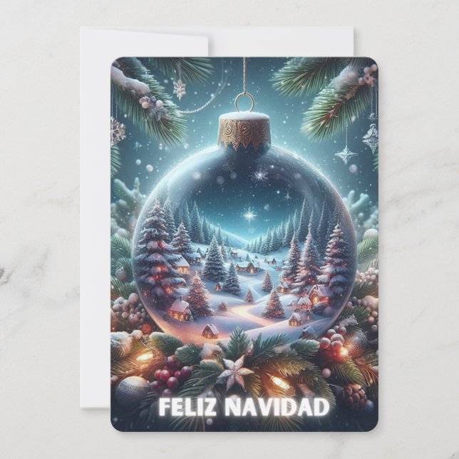 Cartão De Festividades Tarjeta de Navidad - Feliz Navidad Adorno (Frente)
