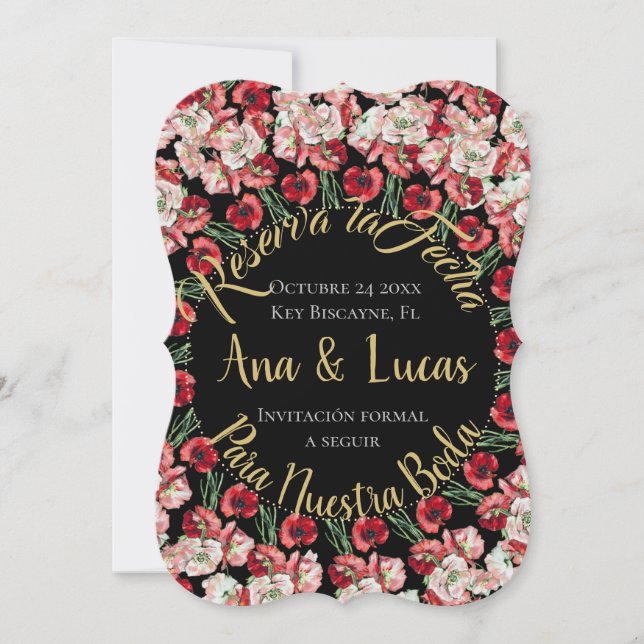 Cartão De Festividades Tarjeta de reserva de fecha| Reserva la Fecha Card (Frente)