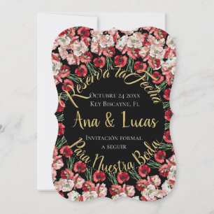 Cartão De Festividades Tarjeta de reserva de fecha Reserva la Fecha Card