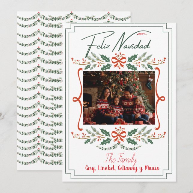 Cartão De Festividades Tarjeta Festiva Navidades de Botánico Mistletoe (Frente/Verso)