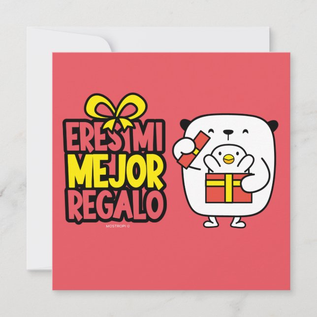 Cartão De Festividades Tarjeta Navidad│Eres mi mejor regalo (Frente)