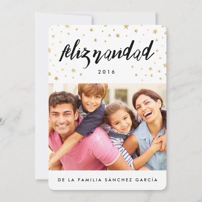 Cartão De Festividades Tarjeta Navideñas de Fotos | Feliz Navidad (Frente)