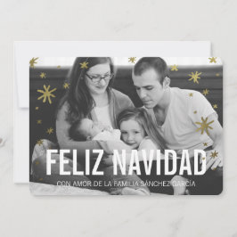 Cartão De Festividades Tarjetas Navideñas de Foto | Nieve de Oro