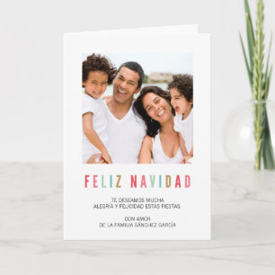 Cartão De Festividades Tarjetas Navideñas de Foto Saludos Coloridos