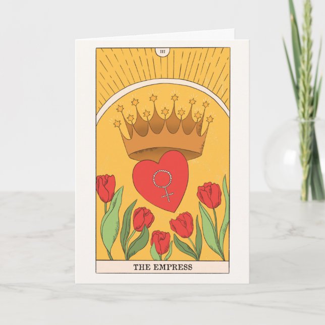 Cartão De Festividades Tarot Major Arcana Empress Card Energia feminina (Frente)