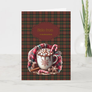 Cartão De Festividades Tartan da Folha de Bordo Canadense Cumprimentos Ca