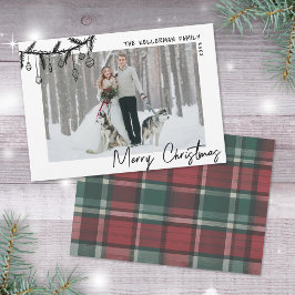 Cartão De Festividades Tartan Desenhado à Mão Natal Alegre Caprichoso
