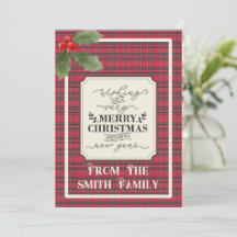 Tartan do Nome de Natal e Ano Novo Feliz