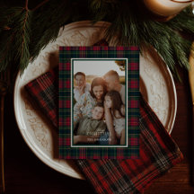 Tartan Xadrez Personalizado Nome da Família Foto