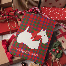 Tartan Xadrez Vermelho Scottie Saudação