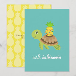 Cartão De Festividades Tartaruga do Mar Cento Natal