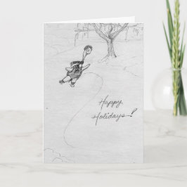 Cartão De Festividades Tartaruga do patinagem no gelo