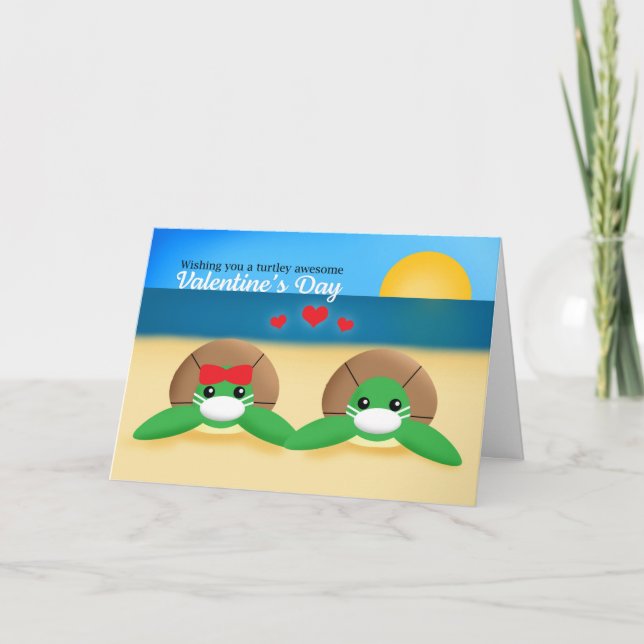 Cartão De Festividades Tartarugas do mar do feliz dia de os namorados em  (Frente)