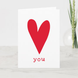 Cartão De Festividades Te Amo | Dia de os namorados do Coração Vermelho
