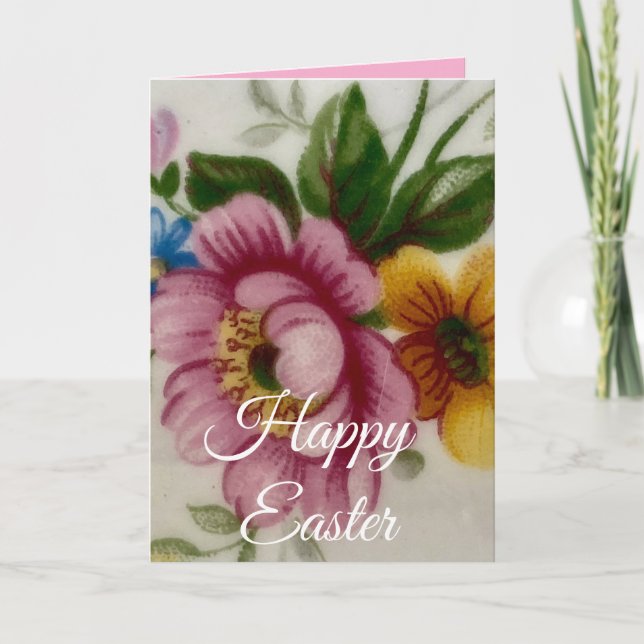 Cartão De Festividades Tea Cup Floral Bouquet (Frente)