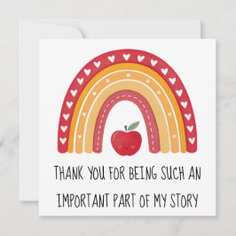 Cartão De Festividades Teacher Appreciation Card – Rainbow Thank You