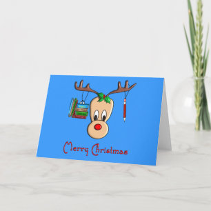 Cartão De Festividades Teacher Christmas Reindeer--Adorable Gifts
