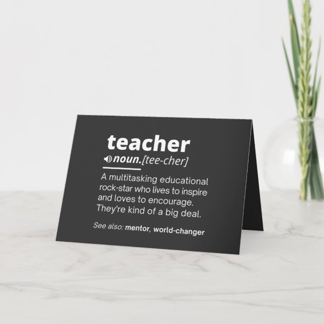 Cartão De Festividades Teacher Definition - Funny Teaching School Teacher (Frente)