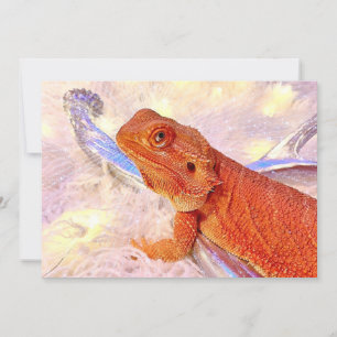 Cartão De Festividades Teak the Bearded Dragon's Feliz e Bright Flat