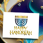 Cartão De Festividades Teal Blue Menorah Flames Happy Hanukkah Card<br><div class="desc">Itens temáticos de feriado projetados por Umua. Impresso e enviado pela Zazzle ou suas afiliadas.</div>