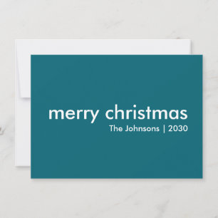 Cartão De Festividades Teal Christmas   Fumaça Azul Limpa Mínima Simple