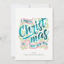 Teal de Tipografia de Natal Mágica ID441