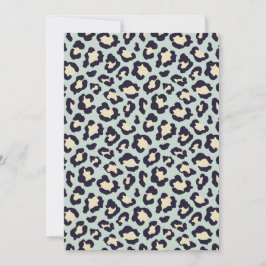 Cartão De Festividades Teal-leopardo, preto, tendências amarelas