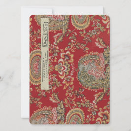 Cartão De Festividades Tecido vermelho antigo francês de Villefranche
