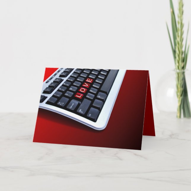 Cartão De Festividades Teclado do Amor (Frente)