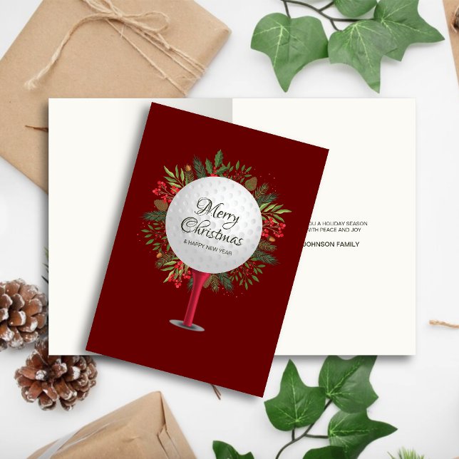 Cartão De Festividades Tee de Golfe Festivo Atirou Na Greenerescência de  (Criador carregado)