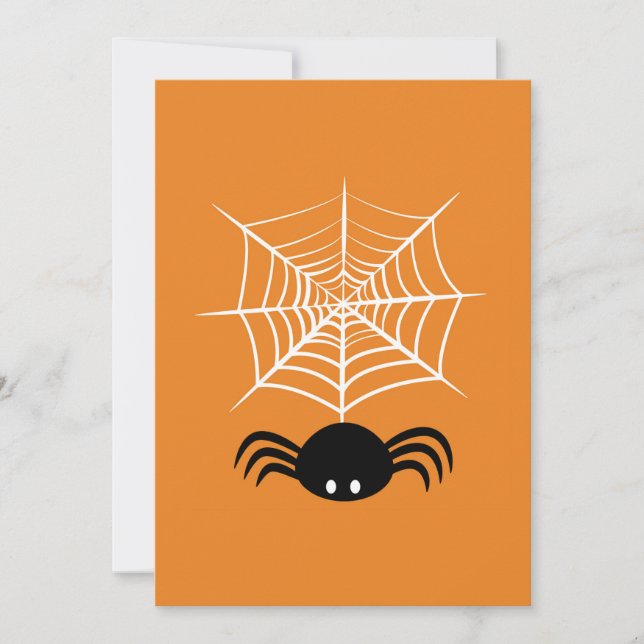 Cartão De Festividades Teia de Aranha de Halloween  (Frente)