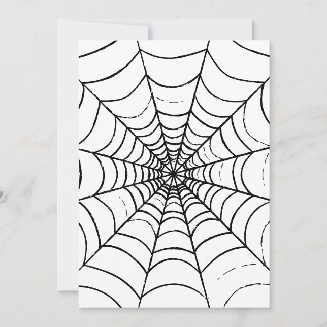 Cartão De Festividades Teia de Aranha Simples - Vista Aproximada (Frente)