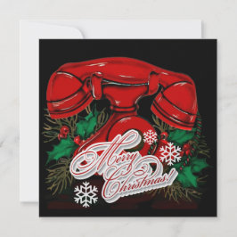 Cartão De Festividades Telefone antigo de Natal Vermelho