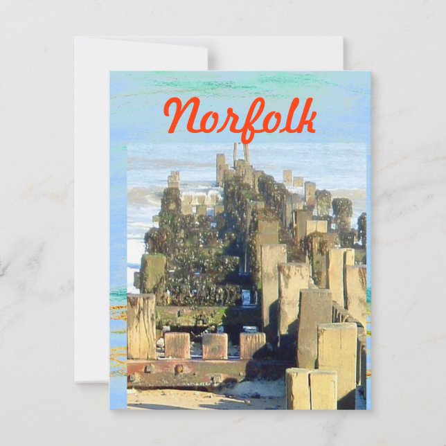 Cartão De Festividades Telefone da Praia Norfolk (Frente)