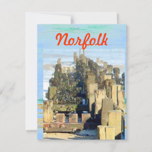 Cartão De Festividades Telefone da Praia Norfolk