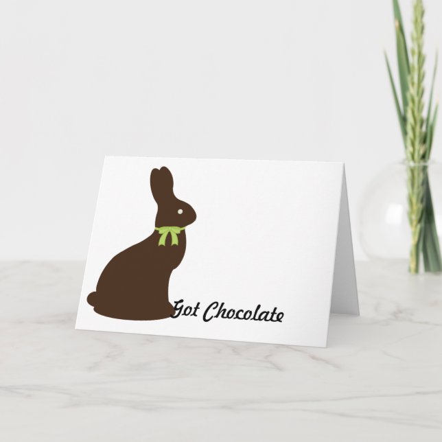 Cartão De Festividades Tem Coelhinho De Páscoa De Chocolate (Frente)