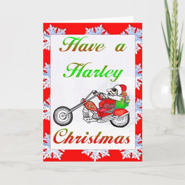 Cartão De Festividades tem um natal harley (Frente)