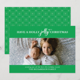 CARTÃO DE FESTIVIDADES TÊM UMA FOTO PLANA DE NATAL HOLLY JOLLY