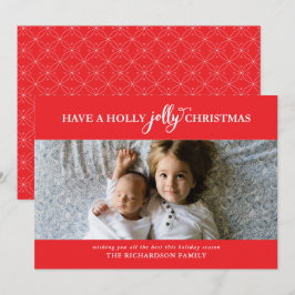 CARTÃO DE FESTIVIDADES TÊM UMA FOTO PLANA DE NATAL HOLLY JOLLY