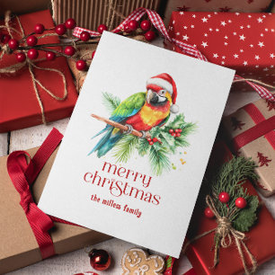 Cartão De Festividades Tema De Natal Tropical Obrigado Texto Retroativo