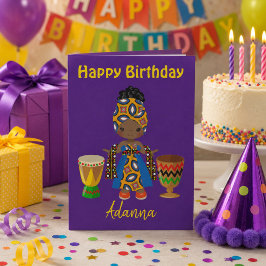 Cartão De Festividades Tema Real Africano Felicitações de Aniversário par